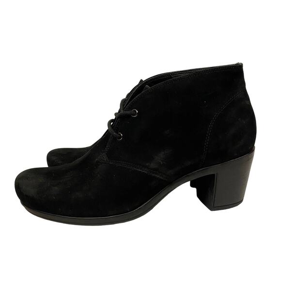 Abeo Bio System Potrero Black Suede Lace Up Bootie Size 7.5 - Picture 2 of 9